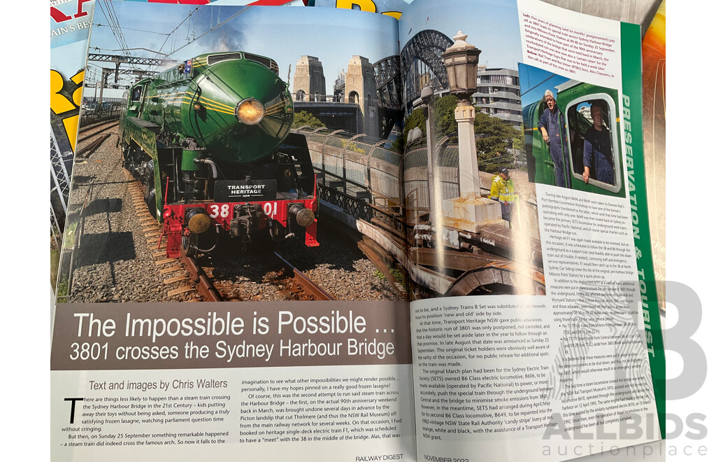 Good Collection of Railway Magazines Including Railroad Digest, Modern Railway, Railfan & Railroad, Trains - Magazine of Railroading, Rail, Examples Spanning 2019 to 2023