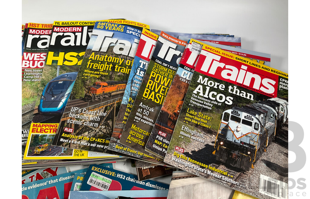 Good Collection of Railway Magazines Including Railroad Digest, Modern Railway, Railfan & Railroad, Trains - Magazine of Railroading, Rail, Examples Spanning 2019 to 2023
