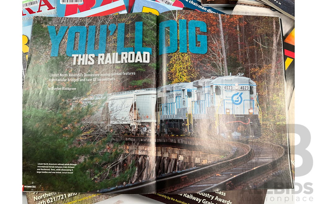 Good Collection of Railway Magazines Including Railroad Digest, Modern Railway, Railfan & Railroad, Trains - Magazine of Railroading, Rail, Examples Spanning 2019 to 2023