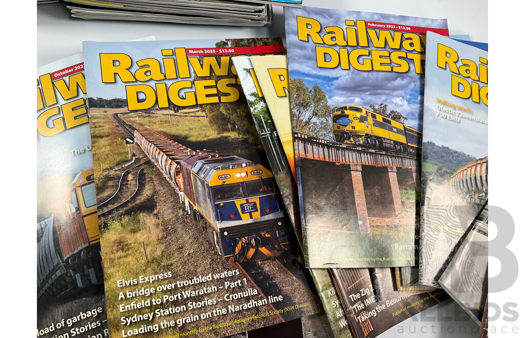 Good Collection of Railway Magazines Including Railroad Digest, Modern Railway, Railfan & Railroad, Trains - Magazine of Railroading, Rail, Examples Spanning 2019 to 2023
