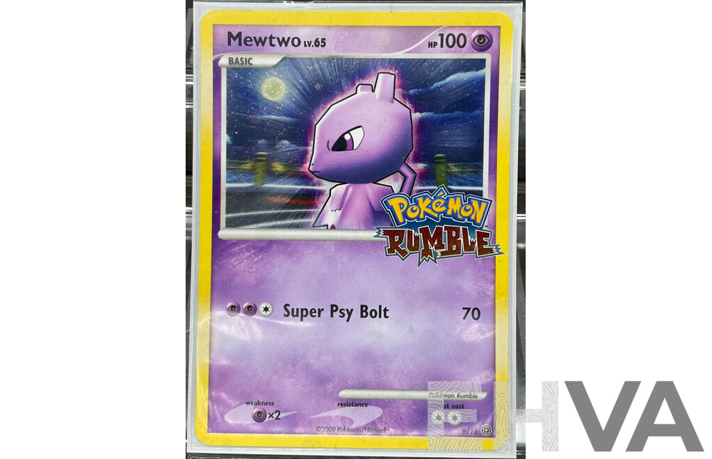 2009 Vintage Pokemon Rumble Mewtwo LV65 Holo Trading Card 9/16