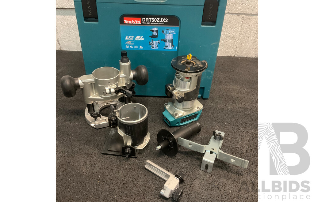 MAKITA 18V Brushless Laminate Trimmer / Router (DRT50ZJX2) - Skin Only