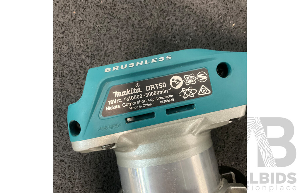 MAKITA 18V Brushless Laminate Trimmer / Router (DRT50ZJX2) - Skin Only
