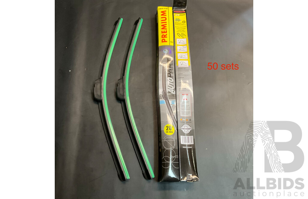 Bulk buy - E.M.T.C 20'' Flat Wiper Premium Blade 24-905 2PCS Set - Lot of 50