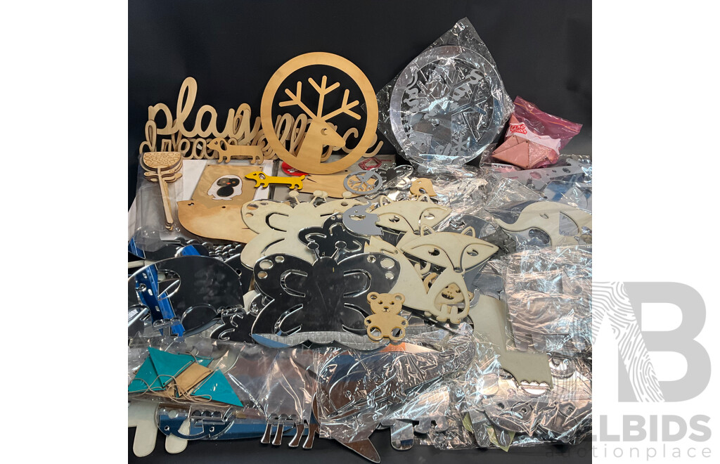 Assorted Animals Craft Wood & Mirror DIY Decoration