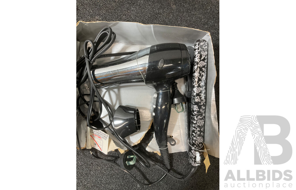 Assorted Homeware, Including BELKIN WeMo Switch, Floureon Security System, REMINGTON Hair Straightener and Dryer and More - Lot of 6