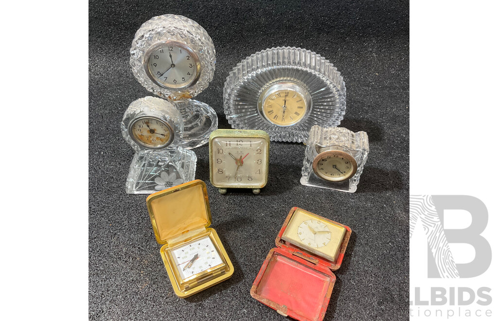 Collection of Vintage Cloks, Includint H.A.C., KIENZILE, MIKASA, FIVE RAMS and More  - Lot of 7