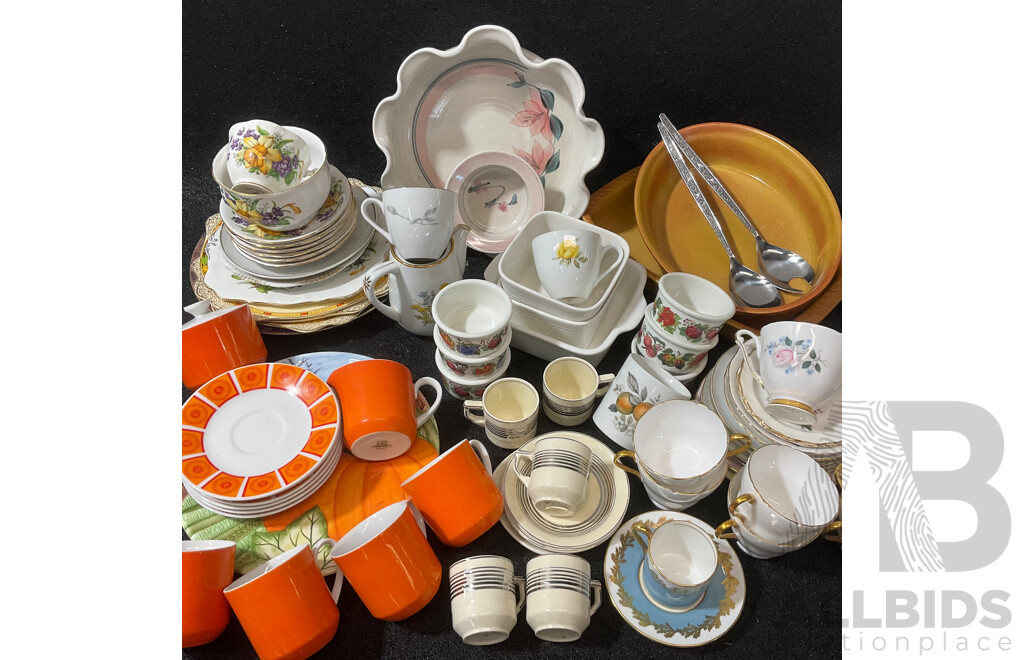 Collection of Various Vintage Dishes, Cups and Mugs