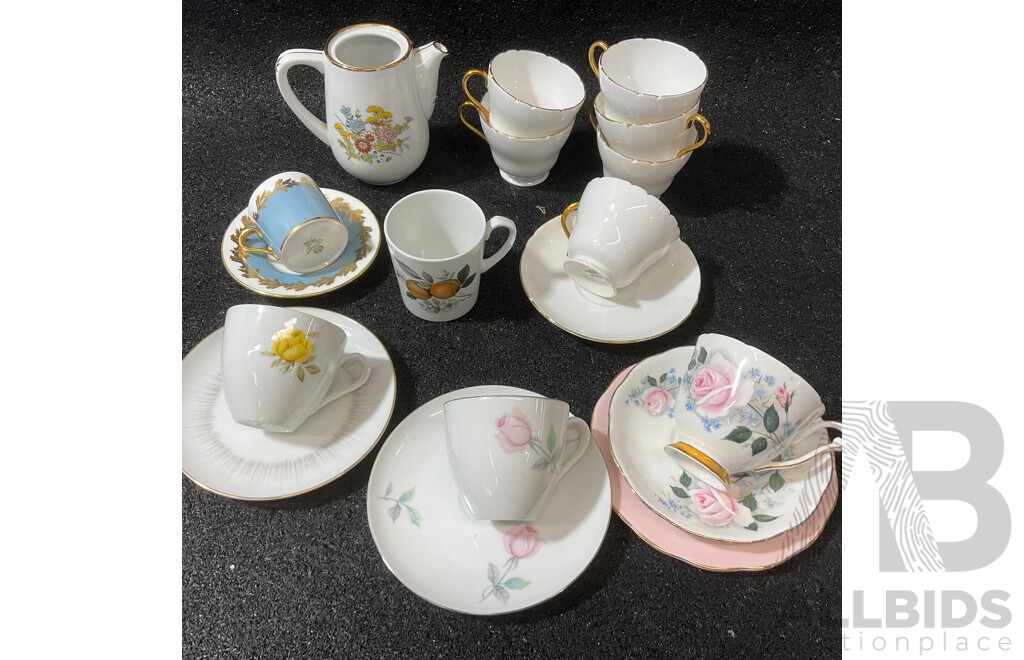 Collection of Various Vintage Dishes, Cups and Mugs