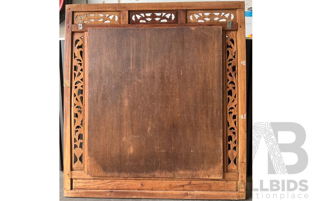 Large Carved Balinese Prison Door Mirror