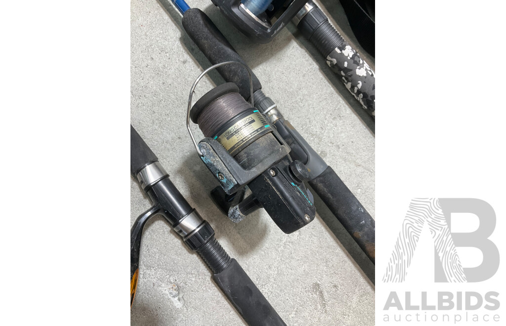 Assorted Jarvis Walker Fishing Rods and Case - Lot of 6