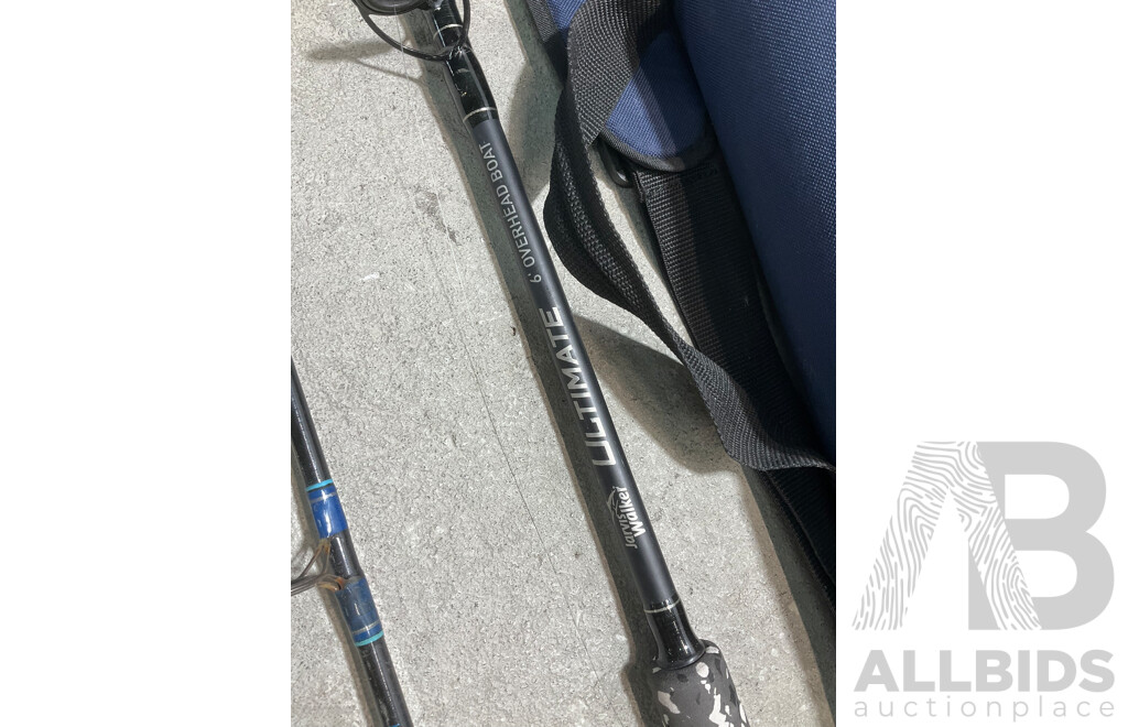 Assorted Jarvis Walker Fishing Rods and Case - Lot of 6