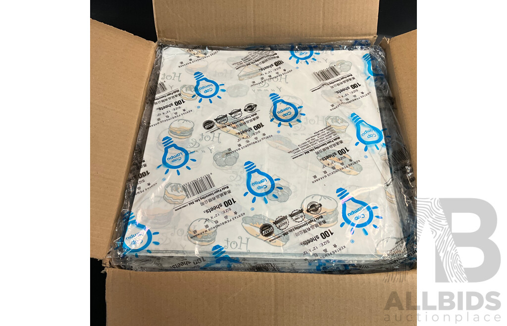 Bulk buy - Pettern Paper Burger / Food Wrapper Pack 100 - 305mmx305mm - Lot of 117 Packs