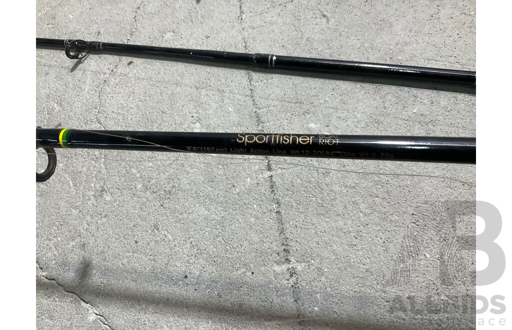 Assorted  Fishing Rods and Case - Lot of 6