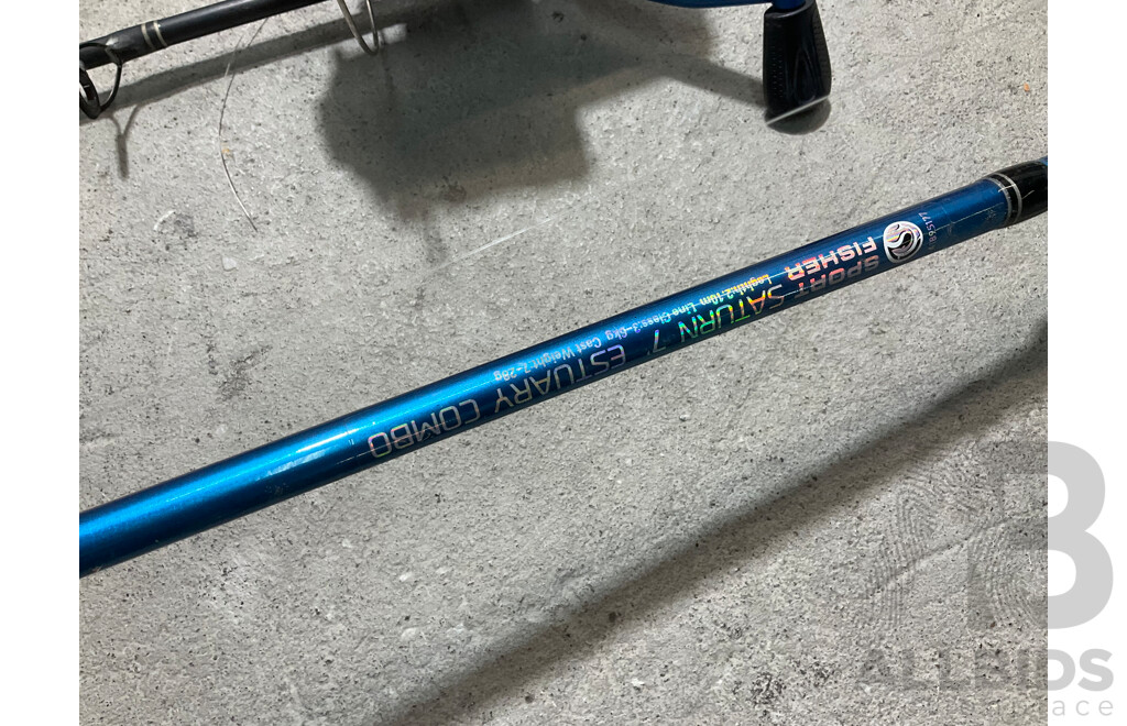 Assorted  Fishing Rods and Case - Lot of 6