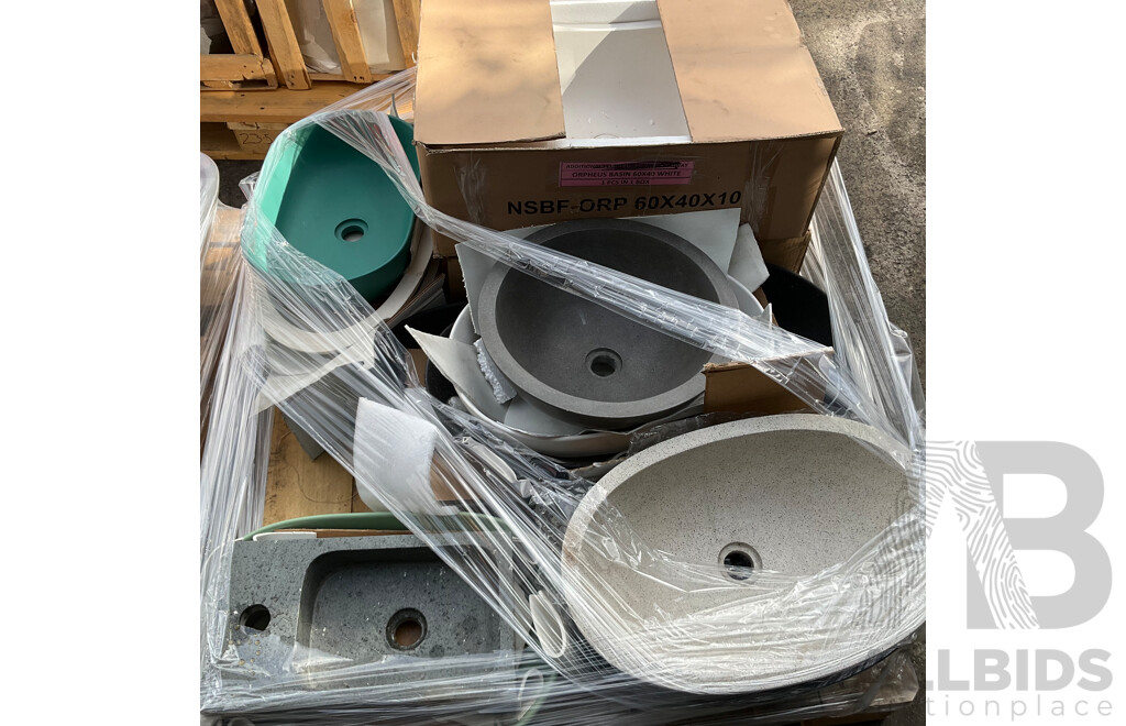 Bulk Lot - Mixed  Basins and Stone Stools