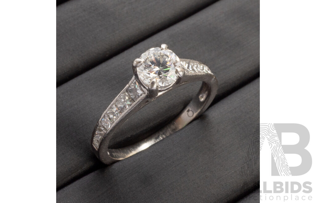 Platinum 900 Diamond Engagement and Diamond Wedder Set - by Solitaire