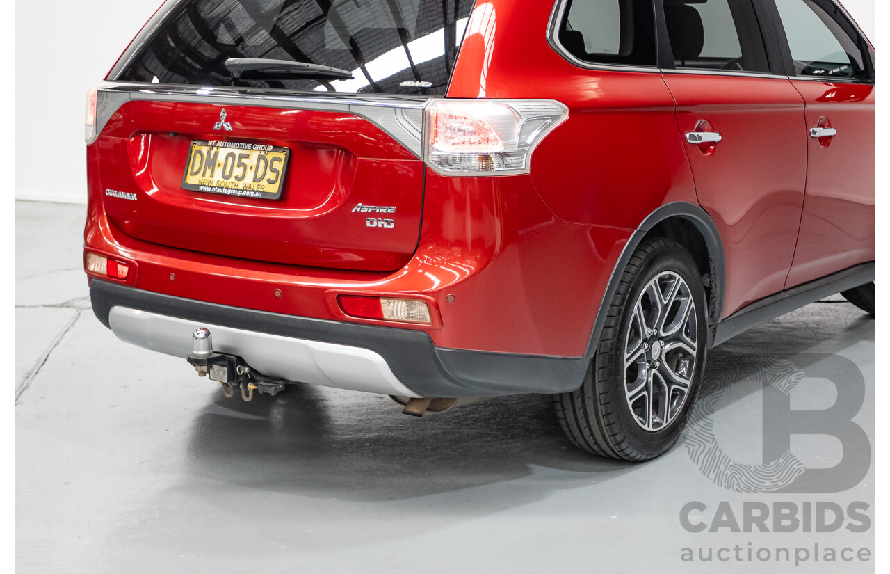 11/2014 Mitsubishi Outlander Aspire (AWD) ZJ MY14.5 4D Wagon Rally Red Metallic Turbo Diesel 2.3L