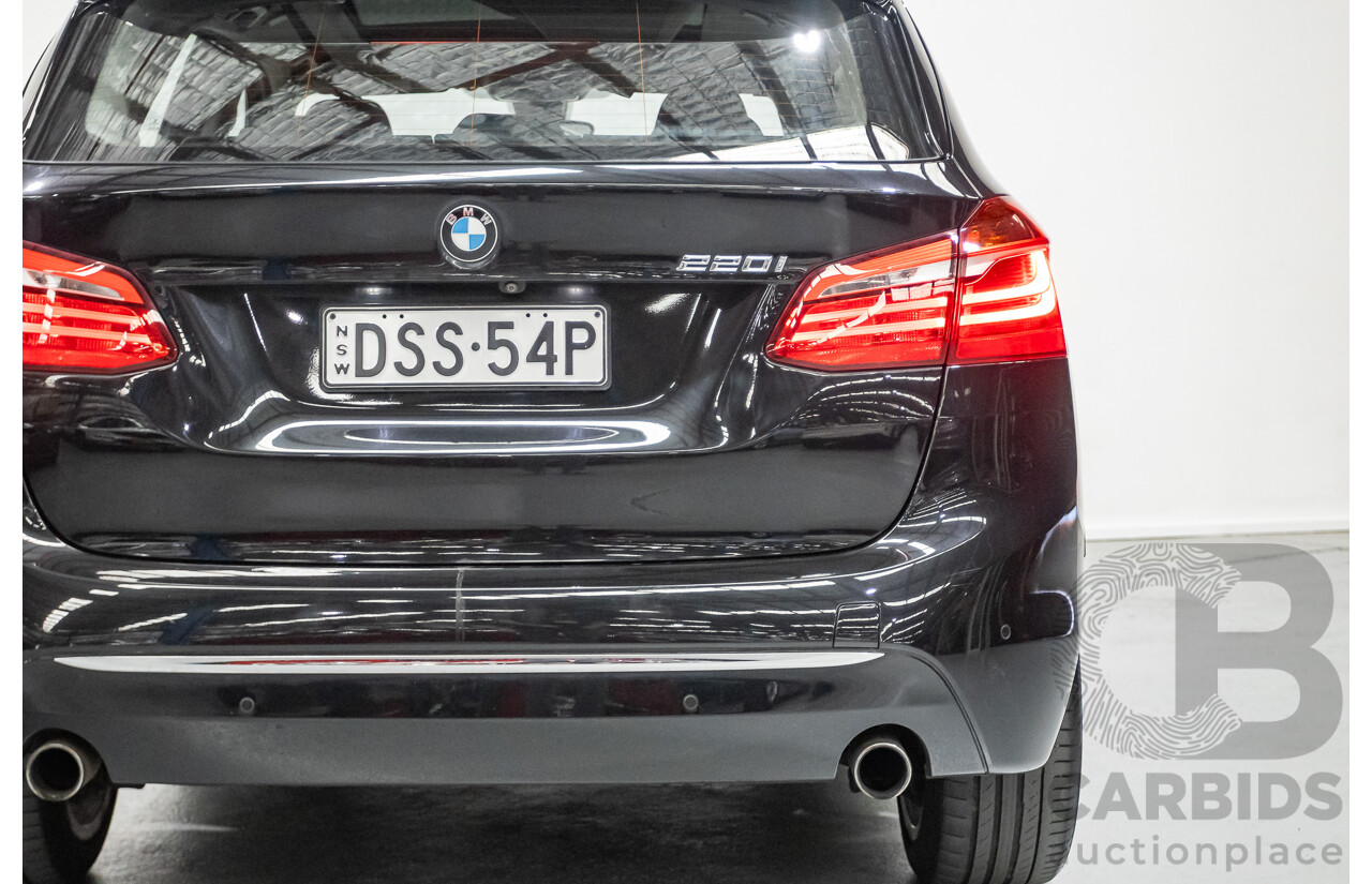 07/2017 BMW 220i Active Tourer Luxury Line F45 MY18 4D Wagon Black Sapphire Metallic Turbo 2.0L