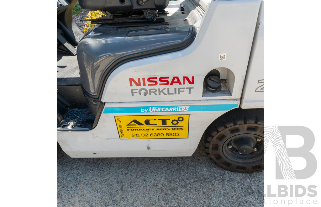 06/2019 Nissan Unicarriers P1F2A25DU 2.5 Tonne Forklift - LPG & Petrol