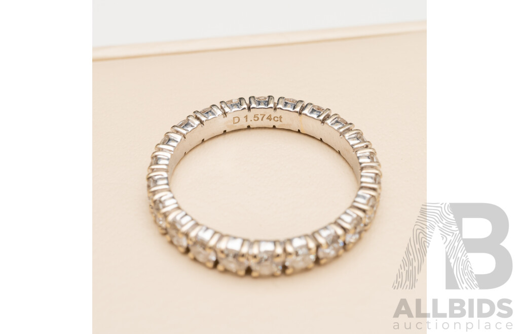 18ct White Gold Full Eternity Ring - Size N