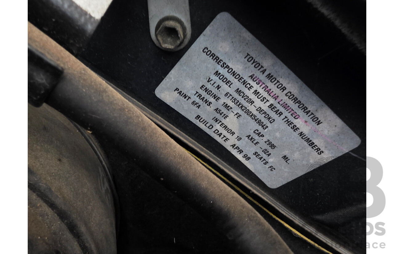 4/1998 Toyota Camry Conquest MCV20R 4d Sedan Green 3.0L
