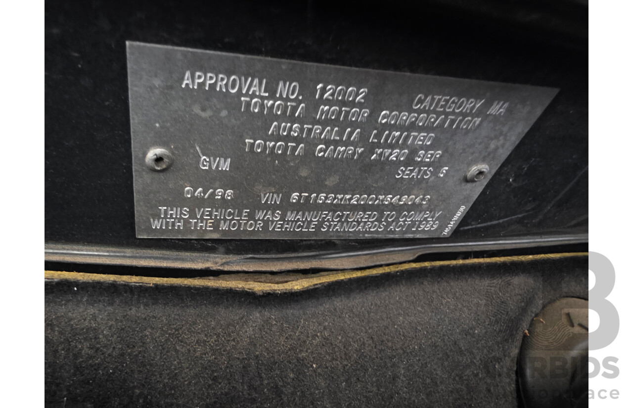 4/1998 Toyota Camry Conquest MCV20R 4d Sedan Green 3.0L