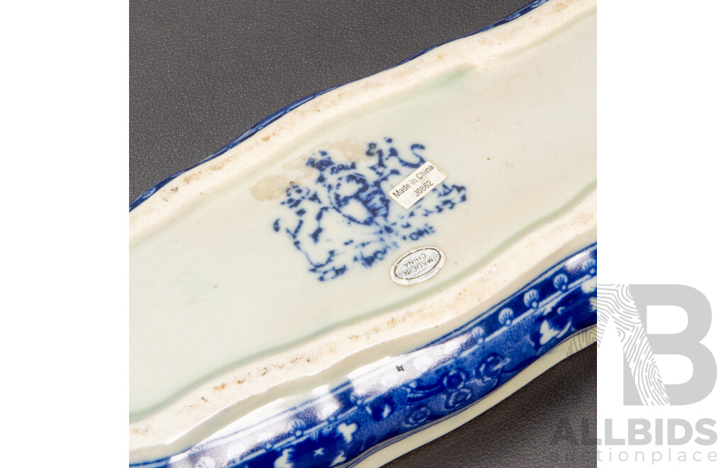 Pair of Chinese Porcelain Saucers With Lidded Dish