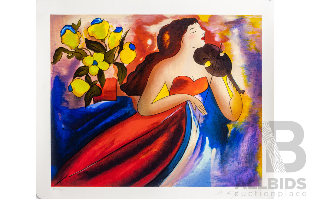 Linda Le Kinff, (20th Century, French-Brazilian, 1947-), Angilique Aux Grands & Gertrude, Pair of Wonderful Original Signed Serigraphs on Wove Paper,  42 x 50 cm (largest) (2)