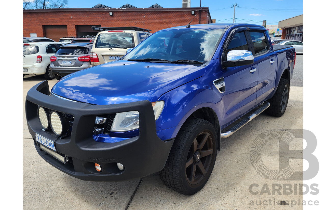 1/2015 Ford Ranger XLT 3.2 Hi-Rider (4x2) PX Crew Cab P/Up Blue 3.2L
