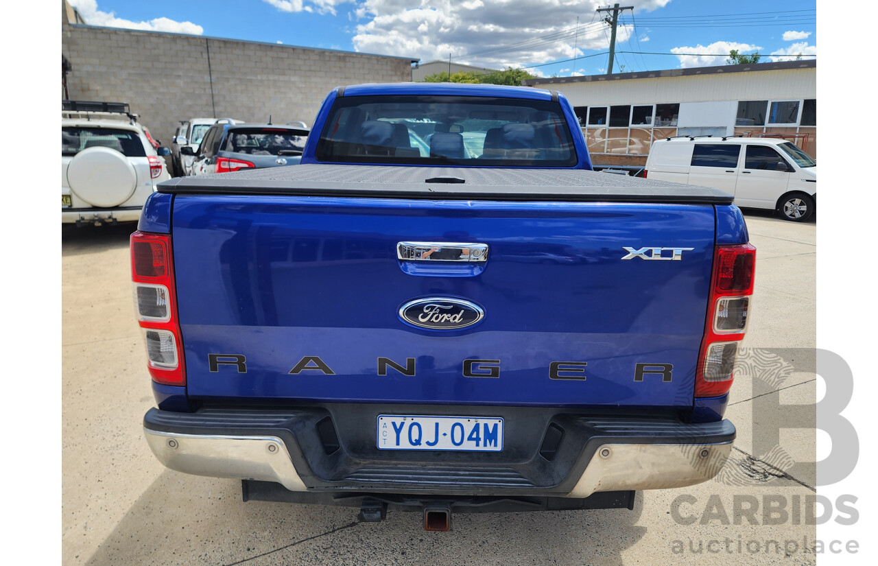 1/2015 Ford Ranger XLT 3.2 Hi-Rider (4x2) PX Crew Cab P/Up Blue 3.2L