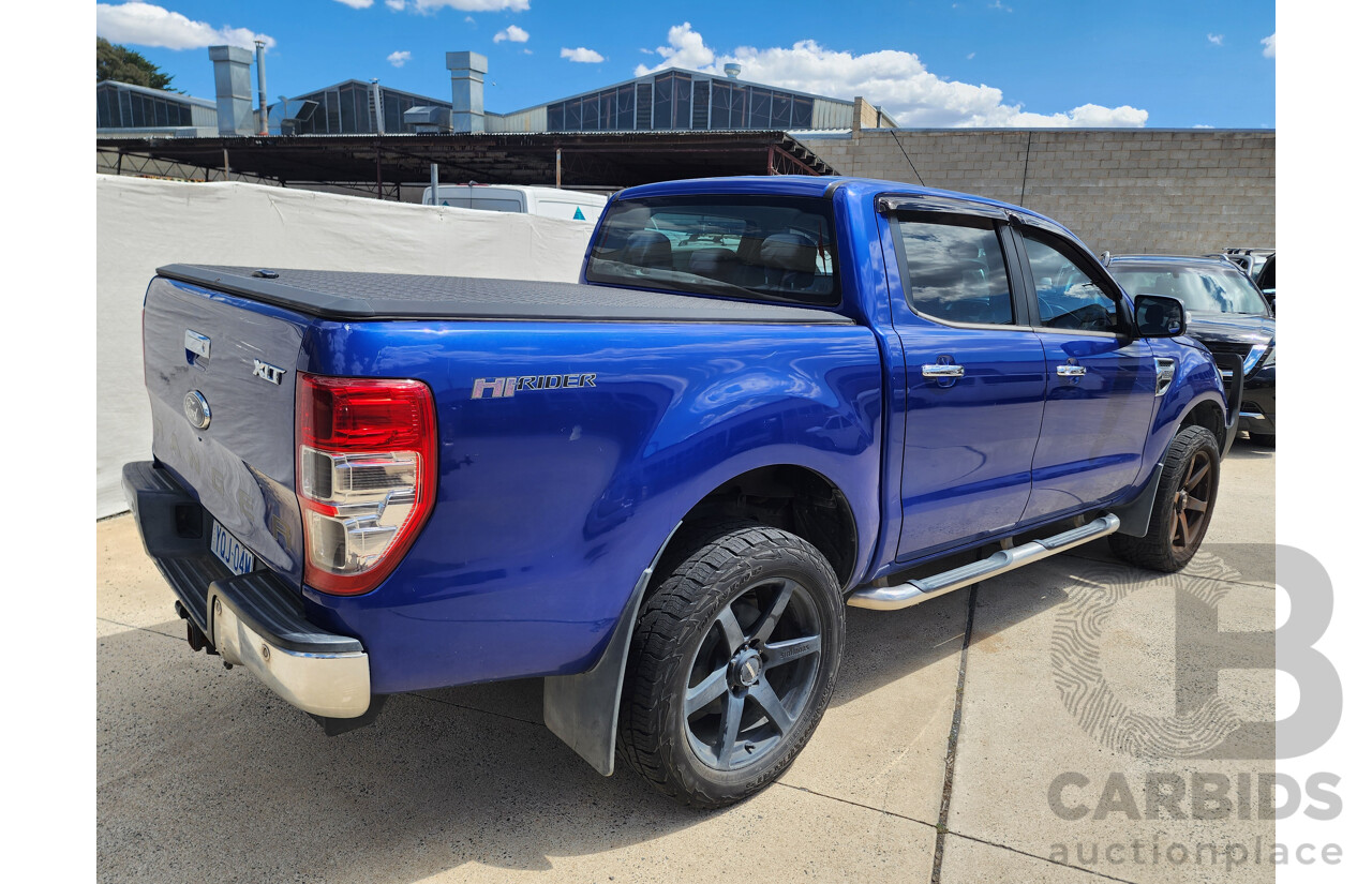 1/2015 Ford Ranger XLT 3.2 Hi-Rider (4x2) PX Crew Cab P/Up Blue 3.2L