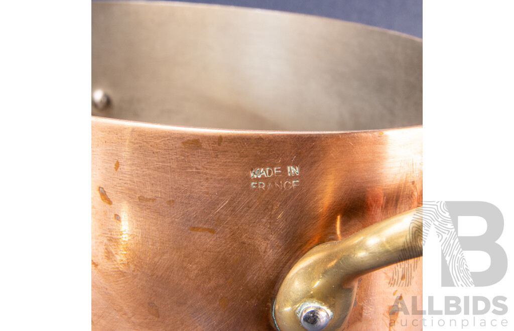 Vintage French G. Gartner Villedieu Copper Tureen with Brass Handles