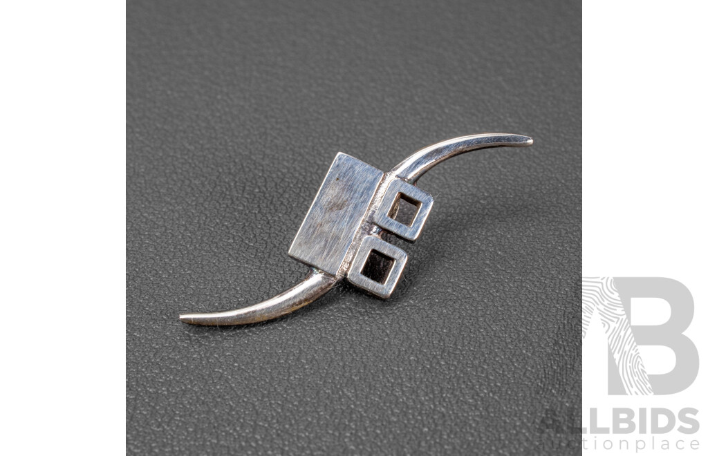 Modernist Sterling Silver Tie Pin, Circa 1960s