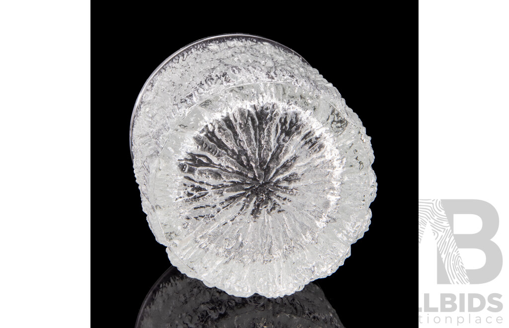 Set of Four Mid Century Gobel Textured Glass Whisky Tumblers