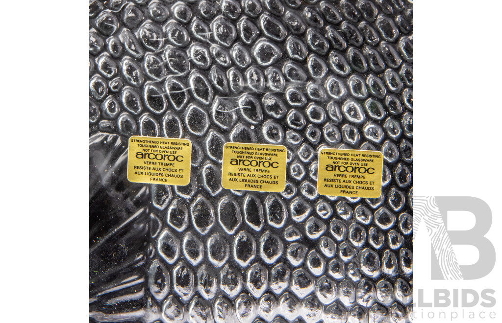 Set of Six Mid Century French Arcoroc Fish Glass Plates