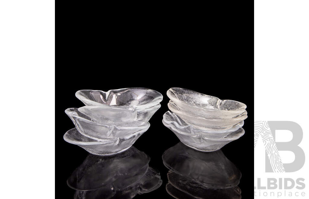 Set of Eight Kosta Boda Party Series Bowls Designed by Göran Wärff