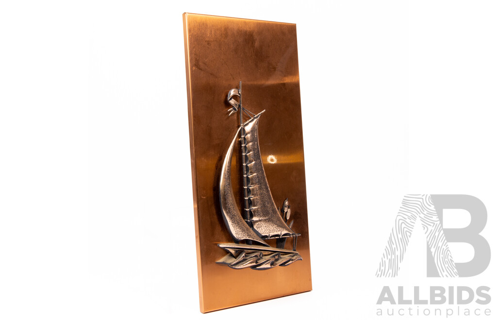 Vintage Melbourne Copper House Copper Nautical Wall Plaque