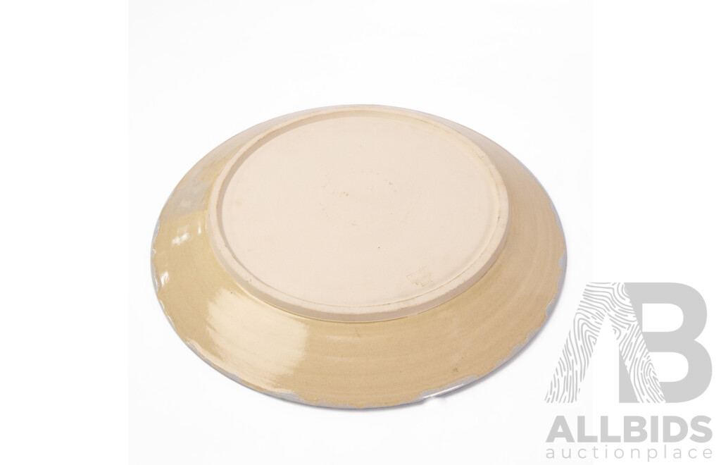 Large Vintage Australian David Williams Crystalline Ceramic Charger, Dated 1990