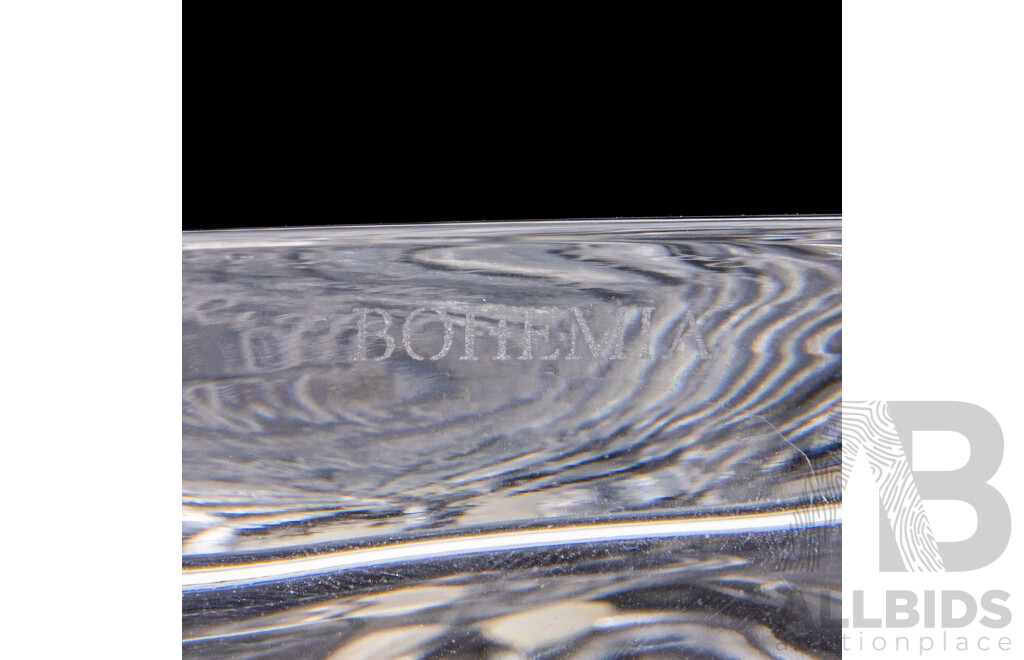 Pair of Czech Bohemian Crystal Lovers Decanters