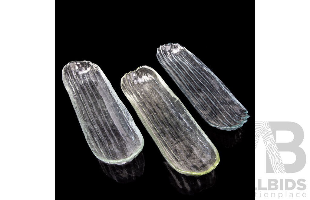 Three Vintage Australian Spectrum Glass Plates