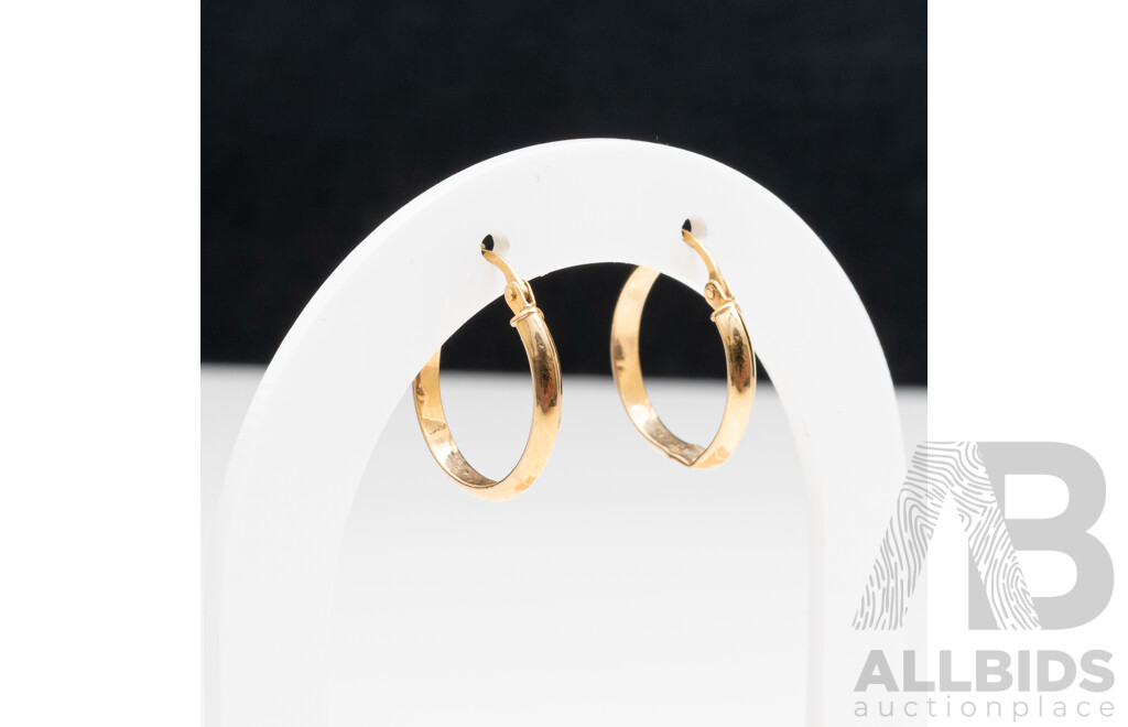 Pair of 9ct Yellow Gold Small Hoop Earrings - 1gm