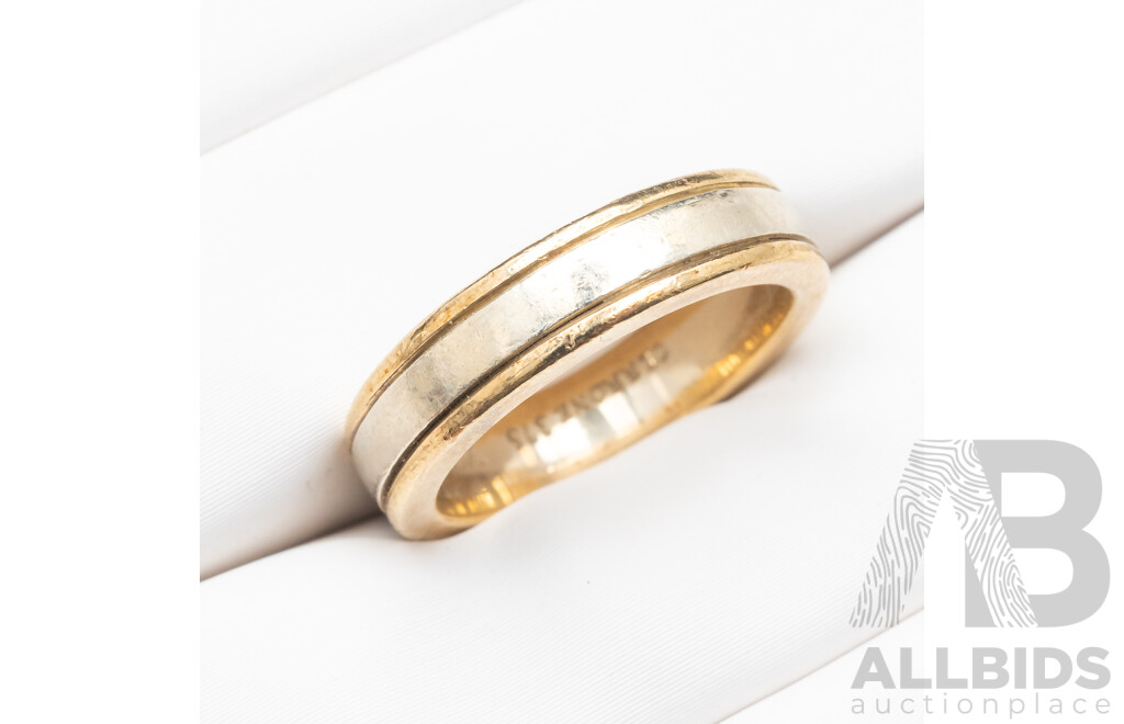 9ct Yellow and White Gold Ring - Size I
