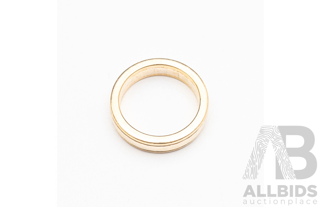 9ct Yellow and White Gold Ring - Size I