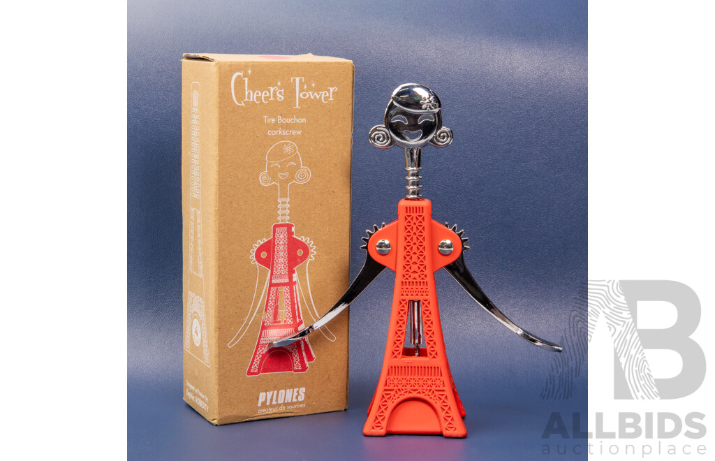 French Pylones Cheers Tower Red Eiffel Tower Corkscrew, Designed by Tire-Bouchen