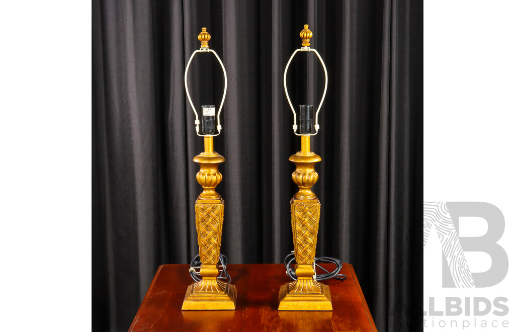 Pair of Composite Gilt Table Lamps