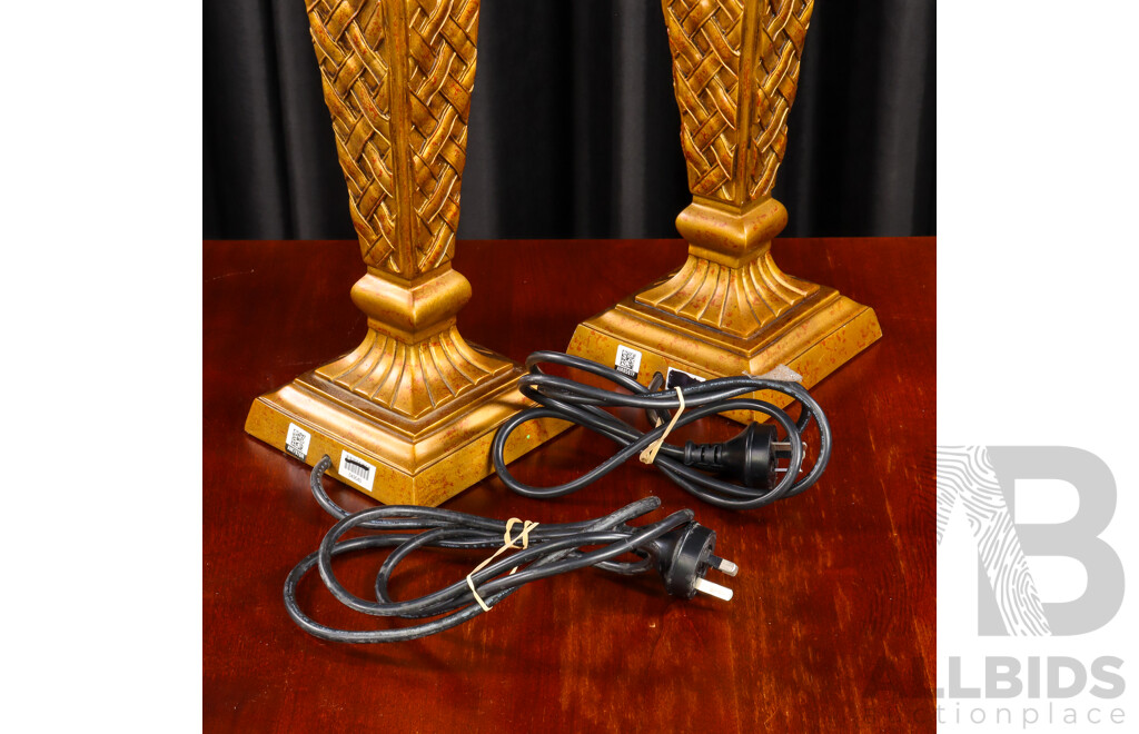 Pair of Composite Gilt Table Lamps