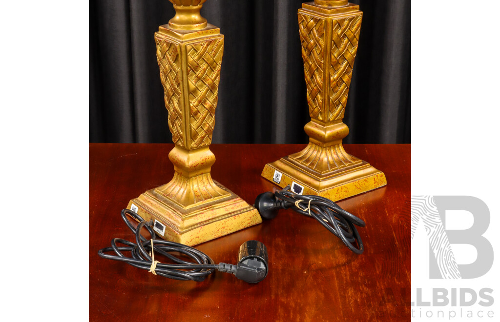 Pair of Composite Gilt Table Lamps