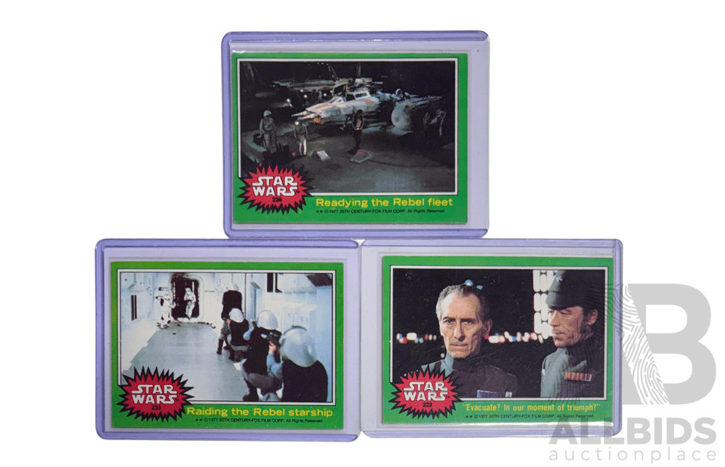 Star Wars Vintage Card Three Card Lot – Rebel Fleet Scenes