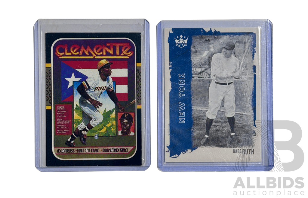 Roberto Clemente & Babe Ruth Card Pair